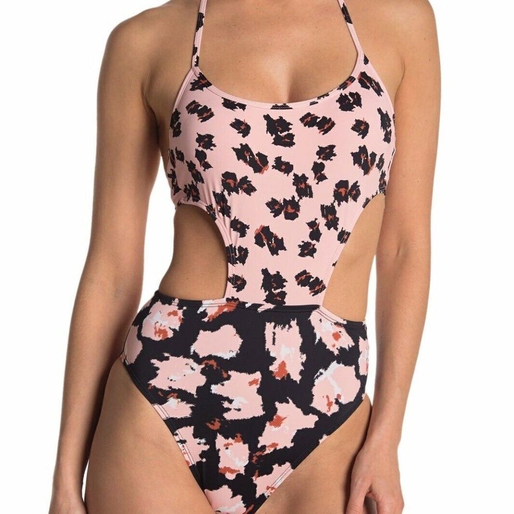 NWT The bikini lab Women's Feline Fine cutout one‎ -piece swimsuit Size XL